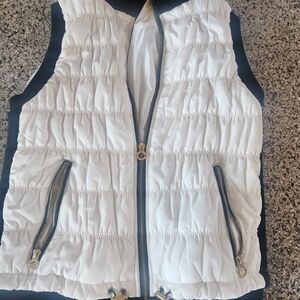 Calvin Klein White and Black Quilted Vest